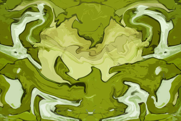 istock Abstract prints. Texture with marble pattern as background. Abstract picture, colorful natural stone texture. Decorative marble background. Digital painting. Marble in green tones. 2D Illustration. 1308997060
