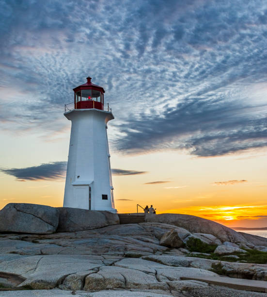 istock A couple at Peggy's Cove Lighthouse at sunset 1308997096