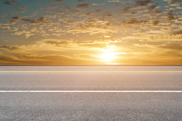 istock Empty asphalt road and sky nature landscape at sunrise background. 1309007011