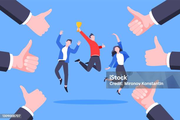 Employee Recognition Or Proud Worker Of The Month Business Concept Stock Illustration - Download Image Now