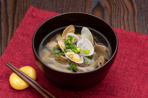 istock Asari clam miso soup on the table 1309011008