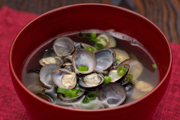 istock Shijimi clam miso soup on the table 1309011634