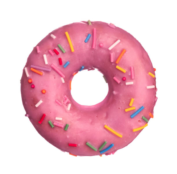 istock Donut with sprinkles isolated on white background top view 1309016576