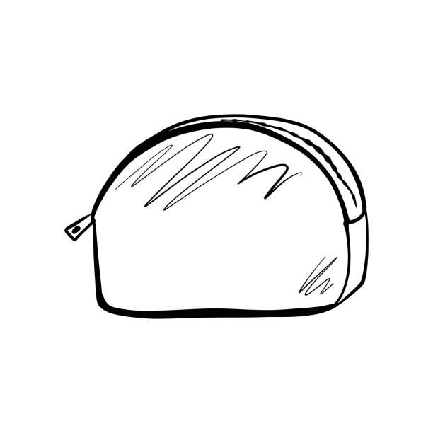 cosmetic bag Hand drawn vector doodle cosmetic bag cosmetic bag clip art stock illustrations