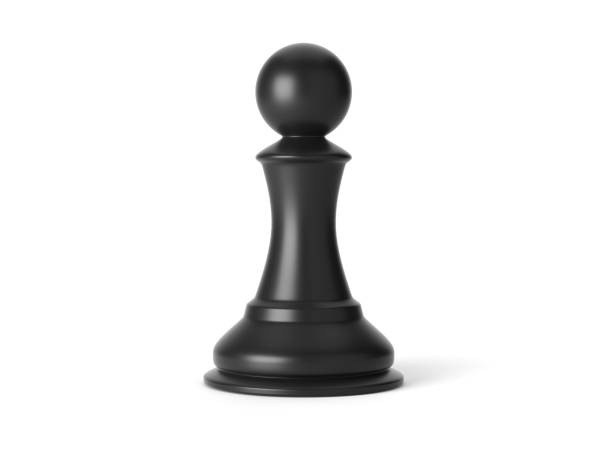 istock Black chess pawn isolated on white background 1309024750