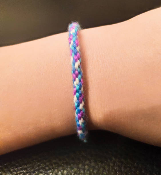 istock homemade wrist bracelet made of multi-colored threads 1309024938