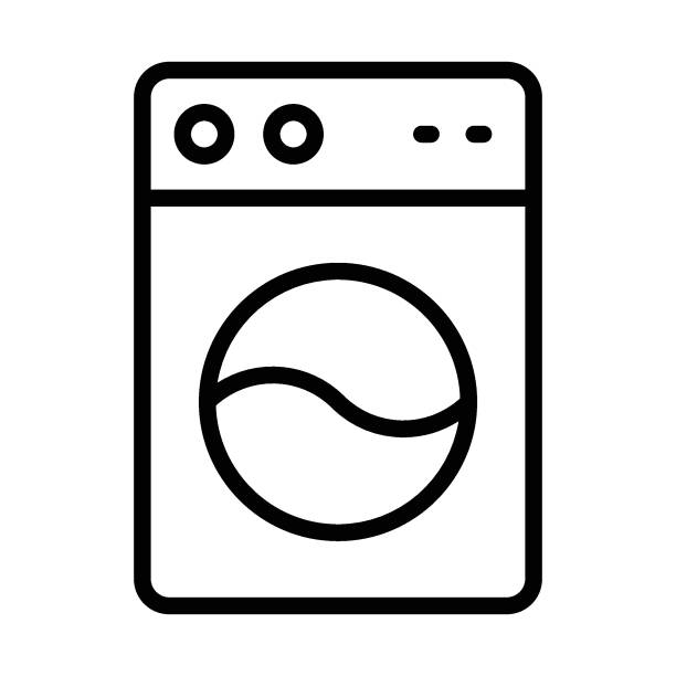 ilustraciones, imágenes clip art, dibujos animados e iconos de stock de cargador frontal vector de lavadora icon design home appliance concept - all laundry detergent audio