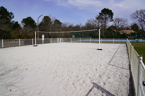 sand beach volleyball empty sandy court in city playground
