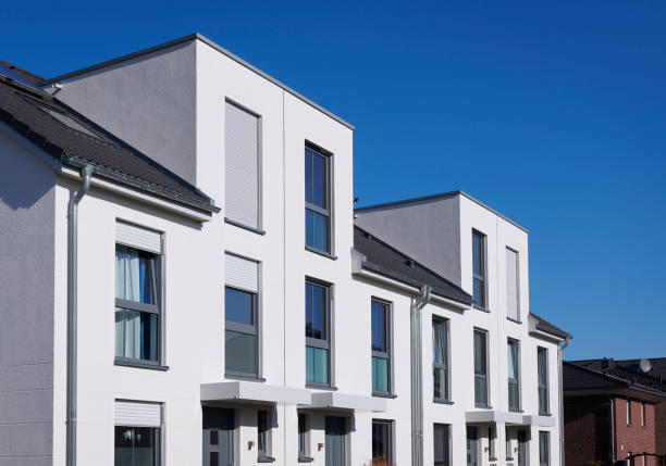 istock New white twin houses 1309031444
