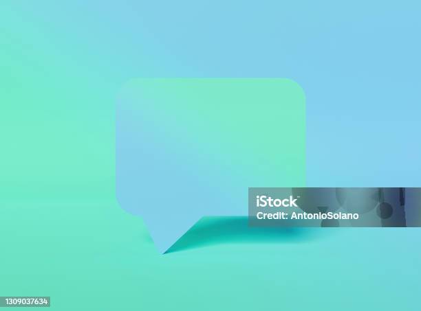 Comment Box With Gradient Color Stock Photo - Download Image Now - Speech Bubble, Abstract, Advice