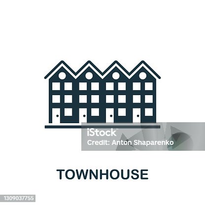 istock Townhouse vector icon symbol. Creative sign from buildings icons collection. Filled flat Townhouse icon for computer and mobile 1309037755