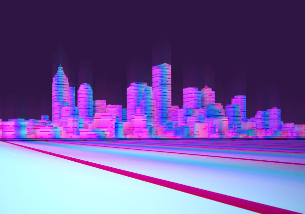 istock night neon cyberpunk cityscape 1309043363