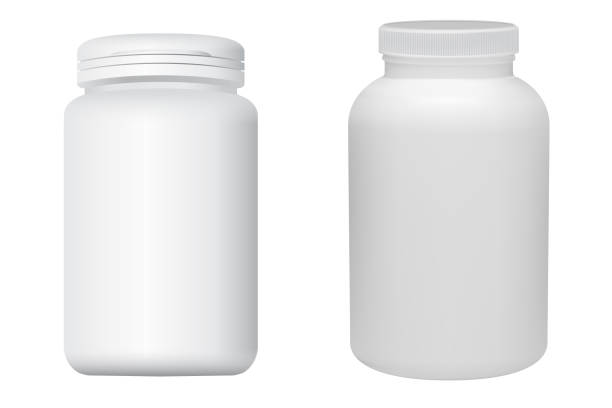 макет бутылки пилюля. медицина наркотиков банку белый вектор - cylinder box packaging three dimensional shape stock illustrations