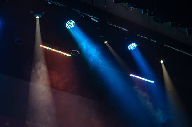 istock Multi-color light on dark stage. High quality photo. 1309043772