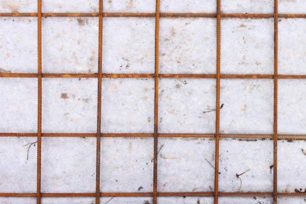 Industrial background, texture of the rebar grid