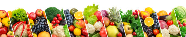 istock Large panoramic collection fruits, vegetables and berries 1309046316