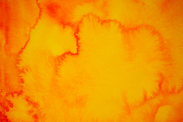 beau fond abstrait orange rouge. aquarelle dessinée peinte à la main. - sign dirty plaster red photos et images de collection