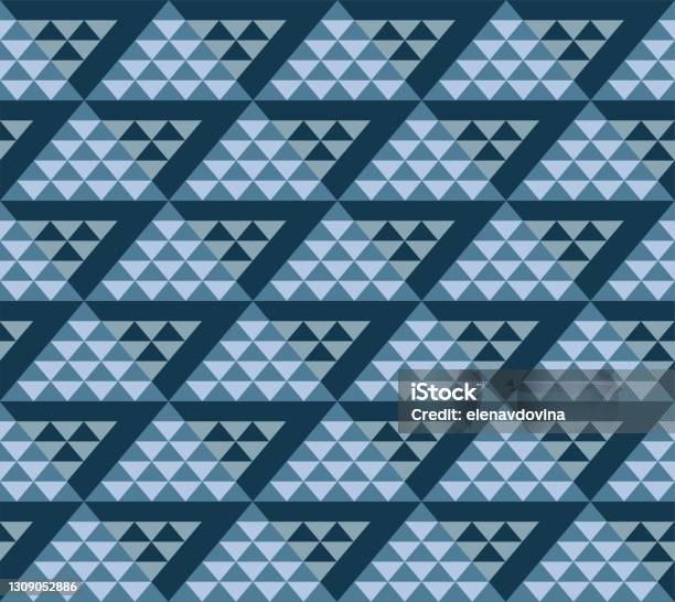 Triangle Blue Simple Patterns Triangles Seamless Pattern Blue Color Stock Illustration - Download ...