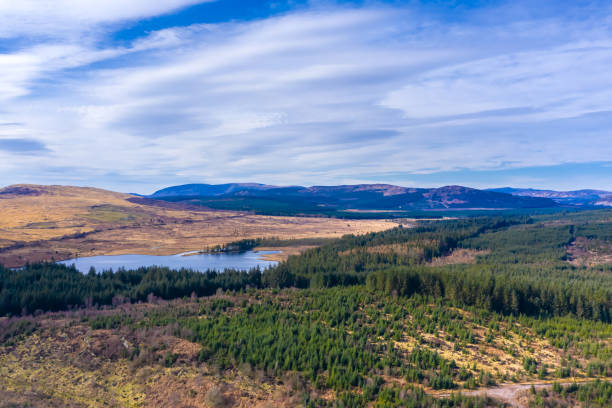 istock Drone panorama of a Scottish loch 1309053225