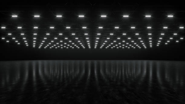 istock 3D render of empty exhibition space. backdrop for exhibitions and events. Tile floor. Marketing mock up. 1309056373