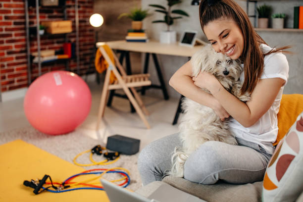 istock Woman trains with her dog 1309059826