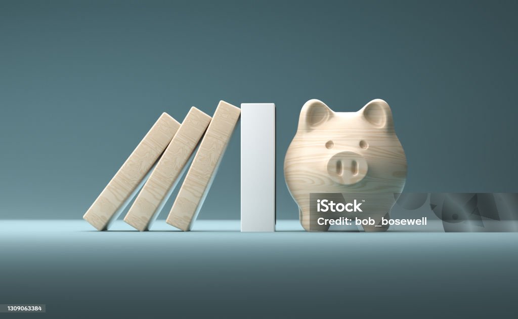 Strong financial support concept still life. Bankruptcy Stock Photo