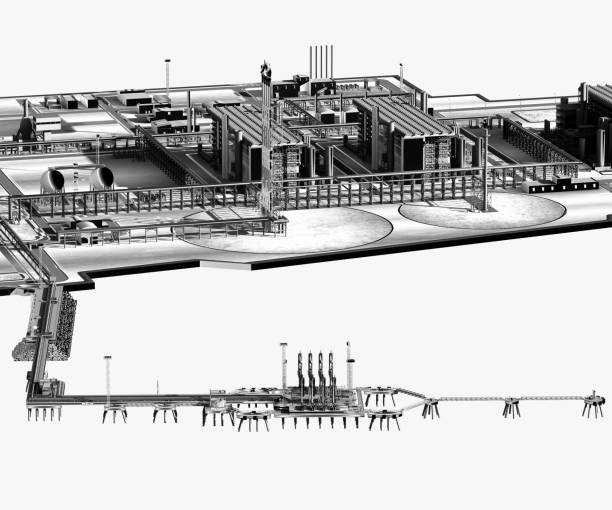 istock Stylized Seaport and LNG plant. 3d-rendering 1309064907