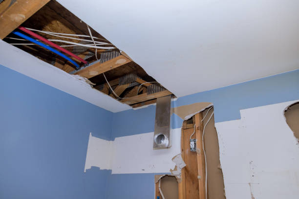 istock Demolition taking place at kitchen a full remodel the old wall has been removed plumbing for sink 1309067219