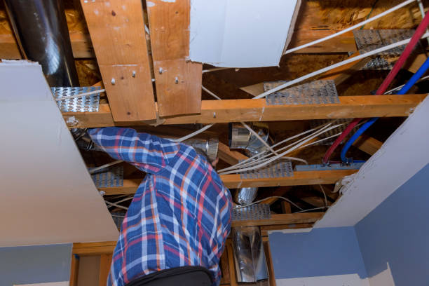 istock Installation system HVAC duct ventilation pipes in central conditioning a ceiling 1309067233