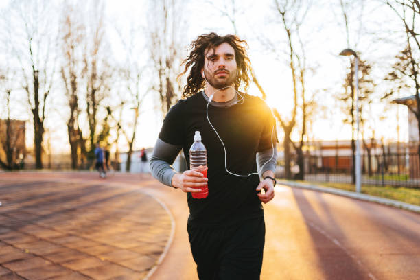 istock Running with the favorite music is so easy 1309074674