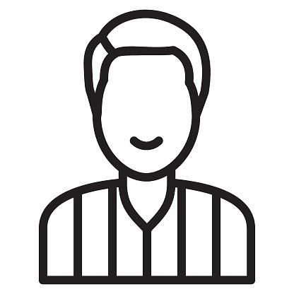 Sports Match Umpire Avatar, Soccer and football Referee Character on white background,  Judge and arbitrator symbol vector icon design