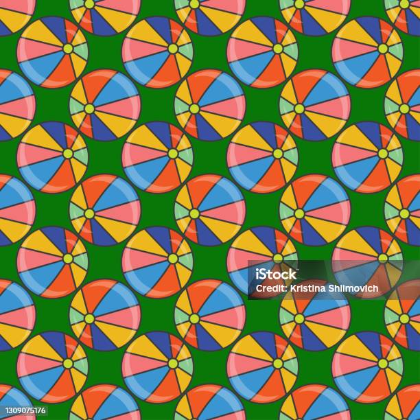 Inflate Pattern Colorful Inflatable Balls Seamless Pattern Stock Illustration ...