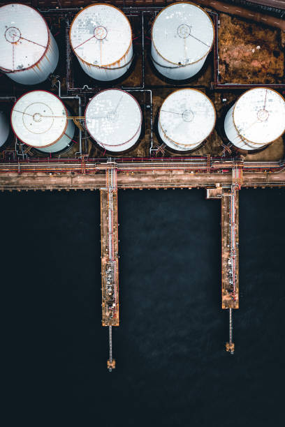 istock Aerial view oil refinery 1309077904