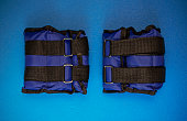 Sandbags with adjustable weight for exercising the muscles of the legs and arms. Super training for wrist and ankle