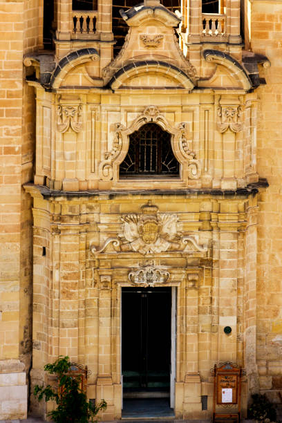 Collegiate Parish Church of St Paul's Shipwreck in Valetta, Malta Malta Valletta May. 11, 2019: Details and of the façade of the Collegiate Parish Church of St Paul's Shipwreck st paul cathedral la valletta malta island stock pictures, royalty-free photos & images