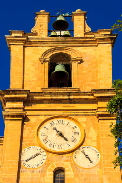 Collegiate Parish Church of St Paul's Shipwreck in Valetta, Malta Malta Valletta May. 11, 2019: Details and of the façade of the Collegiate Parish Church of St Paul's Shipwreck st paul cathedral la valletta malta island stock pictures, royalty-free photos & images