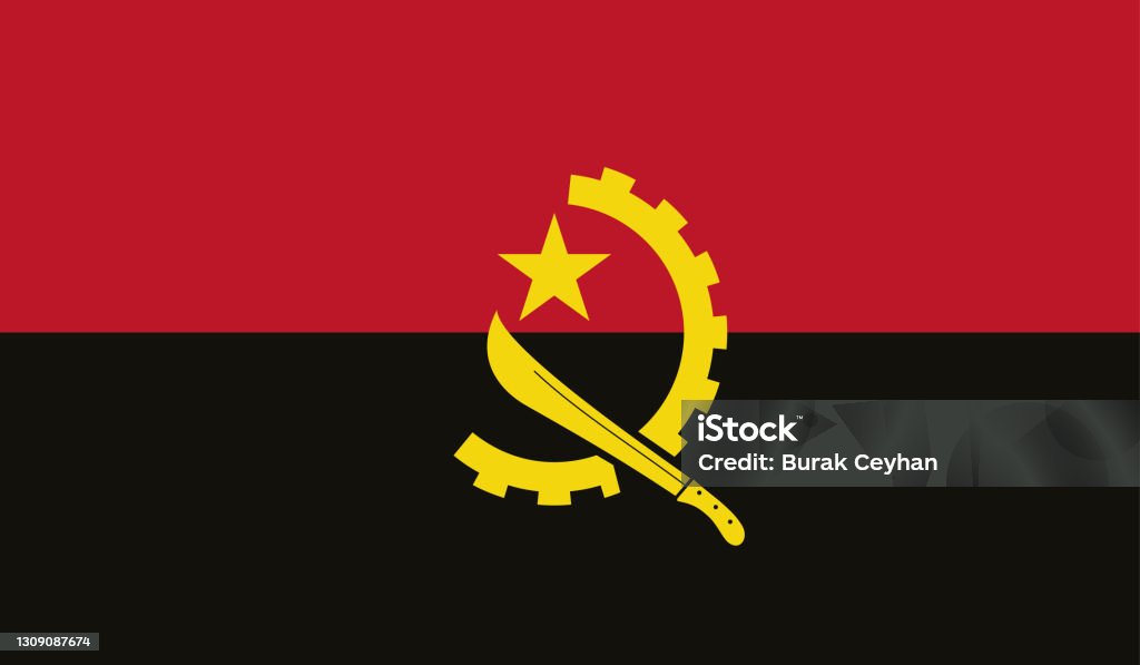 Highly Detailed Flag Of Angola - Angola Flag High Detail - Vector of Angola flag. EPS, Vector - Royalty-free Angola arte vetorial