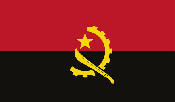 ilustrações de stock, clip art, desenhos animados e ícones de highly detailed flag of angola - angola flag high detail - vector of angola flag. eps, vector - baia de luanda