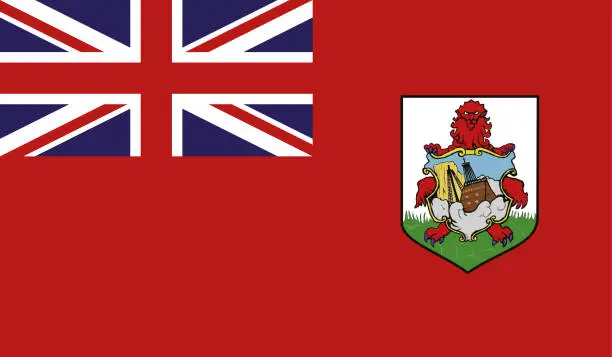 Vector illustration of Highly Detailed Flag Of Bermuda - Bermuda Flag High Detail - Vector of Bermuda flag. EPS, Vector