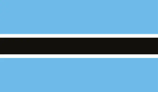 Vector illustration of Highly Detailed Flag Of Botswana - Botswana Flag High Detail - Vector of Botswana flag. EPS, Vector