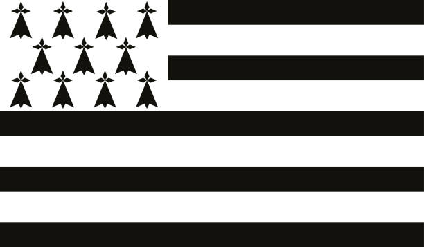 illustrations, cliparts, dessins animés et icônes de drapeau très détaillé de bretagne - brittany flag high detail - vecteur du drapeau breton. eps, vecteur - bretagne