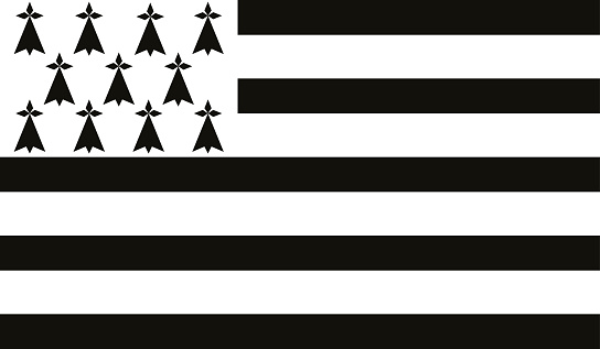 Highly Detailed Flag Of Brittany - Brittany Flag High Detail - National flag Brittany - Vector Brittany flag, Brittany flag illustration, National flag of Brittany, Vector of Brittany flag. EPS, Vector Brittany