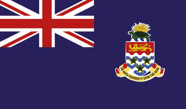 Vector illustration of Highly Detailed Flag Of Cayman Islands - Cayman Islands Flag High Detail - Vector of Cayman Islands flag. EPS, Vector