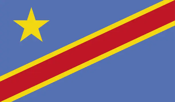 Vector illustration of Highly Detailed Flag Of Congo Democratic Republic of the - Congo Democratic Republic of the Flag High Detail - Vector of Congo Democratic Republic of the flag. EPS, Vector