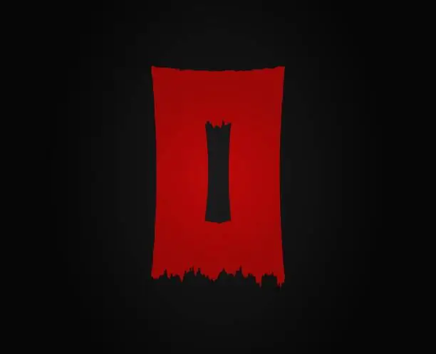 Vector illustration of 0 vector number horror bloody, scary. Insane Fear brutal, scream font. Wicked night theme style design