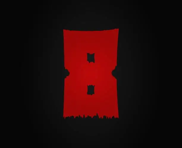 Vector illustration of 8 vector number horror bloody, scary. Insane Fear brutal, scream font. Wicked night theme style design
