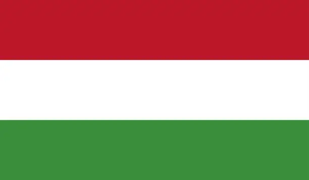 Vector illustration of Highly Detailed Flag Of Hungary - Hungary Flag High Detail - National flag Hungary - Vector of Hungary flag, EPS, Vector