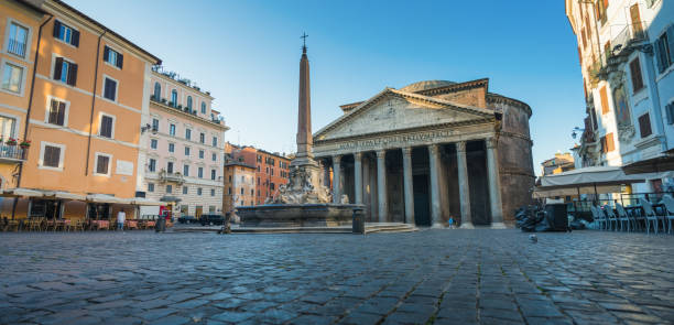 panteón en roma, italia - ancient rome rome fountain pantheon rome fotografías e imágenes de stock