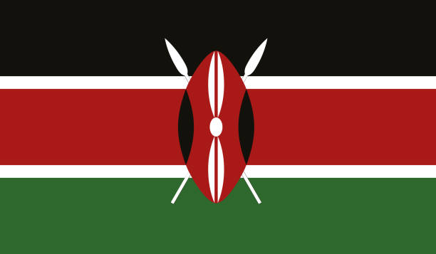 케냐의 매우 상세한 플래그 - 케냐 플래그 높은 세부 사항 - 국기 케냐 - 케냐 국기의 벡터, eps, 벡터 - africa backgrounds canvas celebration stock illustrations
