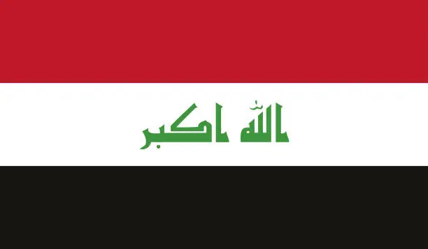 Vector illustration of Highly Detailed Flag Of Iraq - Iraq Flag High Detail - National flag Iraq - Vector of Iraq flag, EPS, Vector